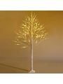Costway 6ft Pre-lit White Twig Birch Tree for Christmas Holiday w/96 LED Lights