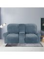 2 Seater Recline Chair Sofa Cover Velvet Stretch Recliner Loveseat Sofa Cover with Center Console Sofa Slipcover