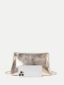 SHEIN Belle Metallic Chain Strap Crossbody Bag