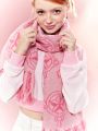 SHEIN X Cardcaptor Sakura Cartoon Jacquard Warm Thick Pink Tassel Scarf