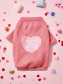 PETSIN Valentine's Day Petsin Pink Heart Patterned Pet Hoodie, 1pc