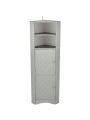Tall Bathroom Corner Cabinet, Freestanding Storage Cabinet with Doors and Adjustable Shelves, MDF Board, Black