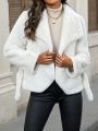 SHEIN Essnce 2023 New Women's Autumn And Winter Jackets Simple, Warm And Fashion Trend