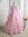 Tween Girl Fresh Style Tail Dress For Performance, Wedding, Evening Party And Birthday Party