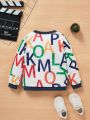 Spring Baby Boys' Cute Casual Sports Sweatshirt With Fun Letter Pattern