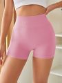 Yoga Futuristic Women's Solid Color Athletic Shorts