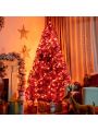 Costway 7ft Pre-lit Purple Halloween Christmas Tree w/ Orange Lights Pumpkin Decorations