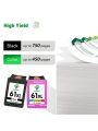 Remanufactured Ink Cartridges Replacement for HP 61XL 61 XL to use with Envy 4500 Deskjet 1000 1056 1510 1512 1010 1055 OfficeJet 4630 Printer (2 Black)