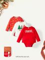 Cozy Cub Baby Boy 3pcs Christmas Print Gift Box Bodysuit