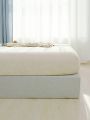 1pc Beige Crystal Velvet Fitted Sheet