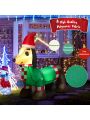 Gymax 4FT Long Christmas Inflatable Dachshund Dog Holiday Decoration w/ LED Lights