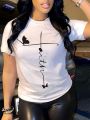 Plus Size Letter Print Short Sleeve T-Shirt