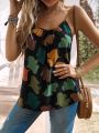 Women's Leaf Printed Camisole Tank Top