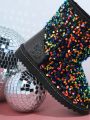 Girls Sequin Decor Snow Boots