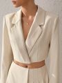 Taranthola Solid Color Short Loose Casual Blazer Jacket