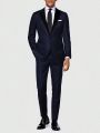 Manfinity Men's Single Breasted Notched Lapel Suit Jacket And Pants Set (shirt Not Included)