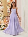 SHEIN Belle Minimalist Style Bridesmaid Cami Dress