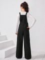 SHEIN Teen Girl Flap Pocket Side Overall Jumpsuit Without Tee