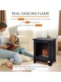 HOMCOM Freestanding Ethanol Fireplace Stove, Burns up to 3 Hours, Black