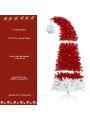 6FT Hinged Fir Artificial Top Christmas Tree, Xmas Tree Bendable Santa Hat Style Christmas Tree Holiday Decoration