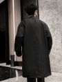 Men Double Breasted Drop Shoulder Trench Coat