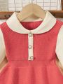 Infant Girls' Contrast Color Knit Sweater Dress