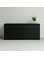 6 Drawer Double Dresser, Black