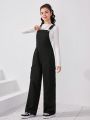 SHEIN Teen Girl Flap Pocket Side Overall Jumpsuit Without Tee