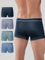 4pcs Men'S Color Block Briefs With Contrast Trim