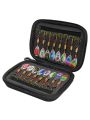 16Pcs Fishing Lures Spinners Baits Spoon Set with Tackle Bag Trout Bass Salmon Pike Walleye Fishing Tackle Black