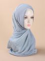 Small Size Rhinestone Sparkling Pearl Scarf For Casual And Elegant Hijab Styles, White