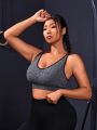 Yoga Basic Plus Size Cross Back Shoulder Strap Sports Bra