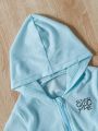 Infant Boys' Letter Printed Zip-Front Hooded Jacket