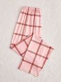 Plaid Pajama Pants With Bow Decoration