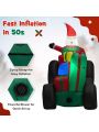 Gymax 9FT Long Inflatable Christmas Decor Santa Claus Driving Truck w/ LED Lights