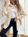 SHEIN Frenchy Beige Single Breasted Coat