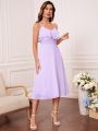 Ruffle Trim Cami Bridesmaid Dress