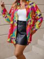 Women's Plus Size Character Printed Button Front Shirt