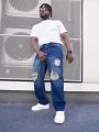 Men's Plus Size Distressed Jeans