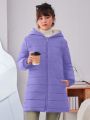 Teenage Girls' Casual Simple Urban Warm Plush Jacket -padded Clothes