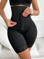 Women's High Waist Lace Splice Front Button Closure Body Shaper Underwear
