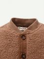 Cozy Cub Baby Boy Button Front Teddy Bomber Jacket