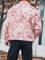 Extended Sizes Men's Plus Size Full Floral Lining Shirt Style Woolen Coat