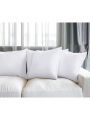 Bedding Throw Pillows (Set of 4, White), 18 x 18 Inches Pillows for Sofa, Bed and Couch Decorative Stuffer Pillows