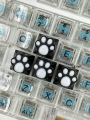 4pcs Cute Black Anti-scratch Translucent Abs Resin Cat Paw Design Keycaps For Mechanical Keyboard Accessories