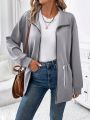EMERY ROSE Women'S Waist Drawstring Drop Shoulder Jacket