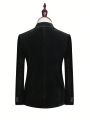 Manfinity Mode Men 1pc Velvet Blazer
