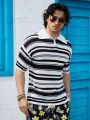 Men'S Striped Short Sleeve Knit Top