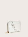 Marble Print Zipper Around Wallet