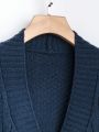 Plus Size Plaid Spliced Horn Button Cardigan Sweater